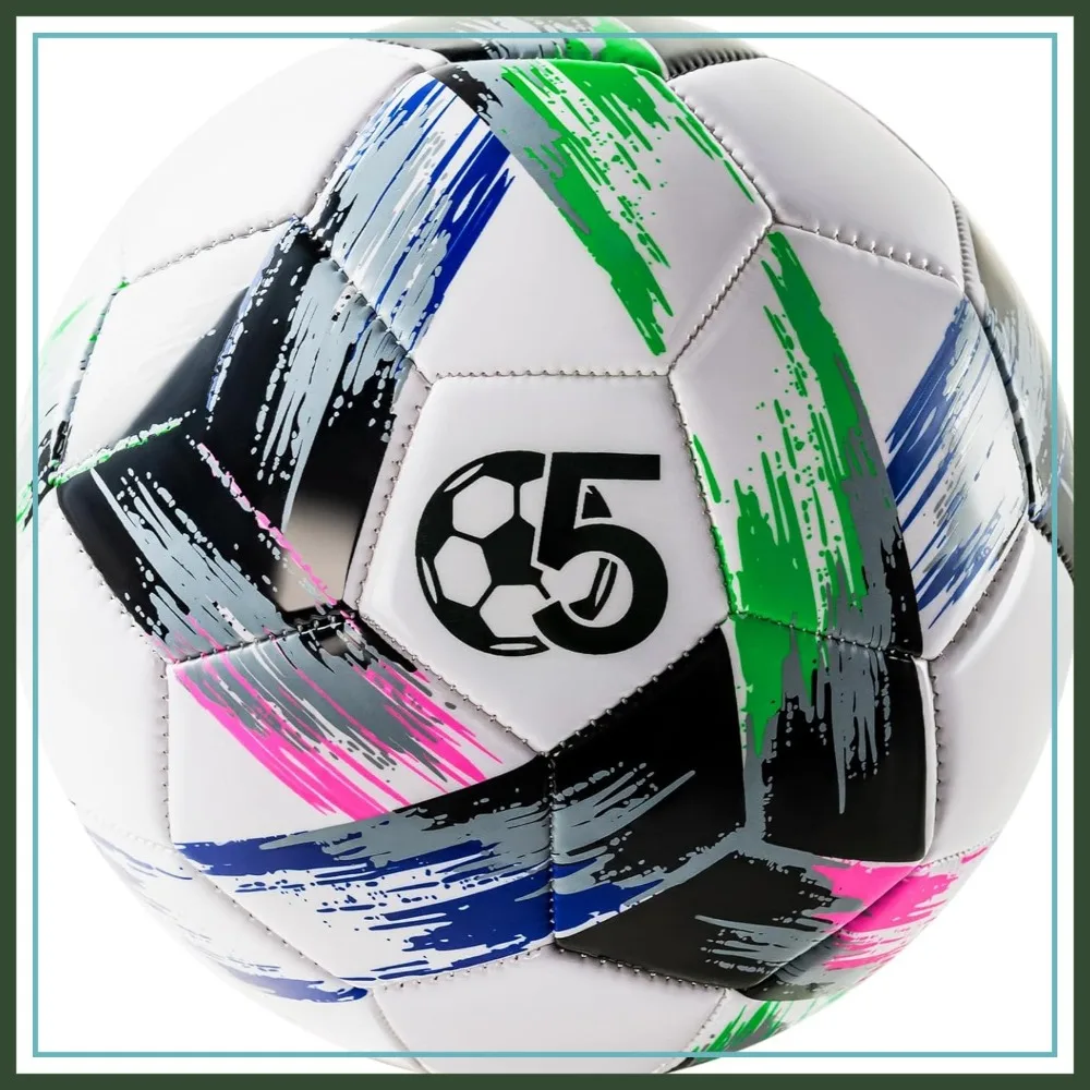 

Soccer Ball Size 5 Deflated - Tri-Color Design for Indoor Outdoor Training