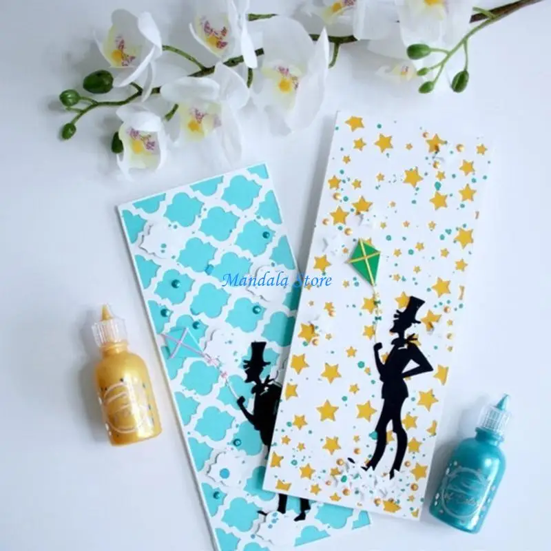 

U2JC Metal Cutting Dies Star Background Die Cuts Templates Molds Embossing Stencils for Album Scrapbooking Paper Decoration