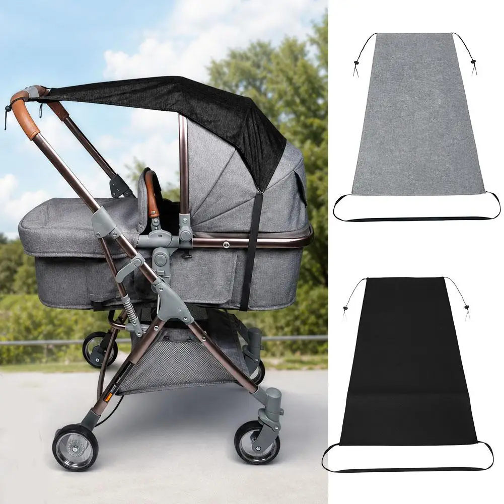 Universal Baby Stroller Sun Shade Cover Foldable Portable Anti UV Stroller Canopy Breathable linen-like Stroller Sun Visor