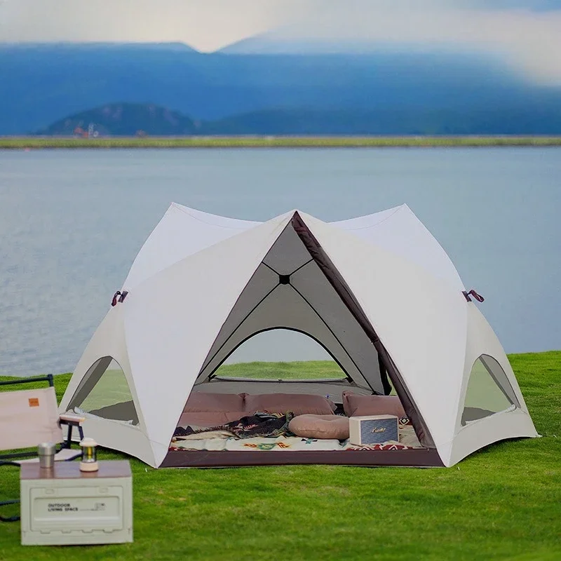 new Outdoor Portable Folding Set of Sunshade Camping Tent and Rainproof Seaside Equipment Full Beach Park Quick Open Tent