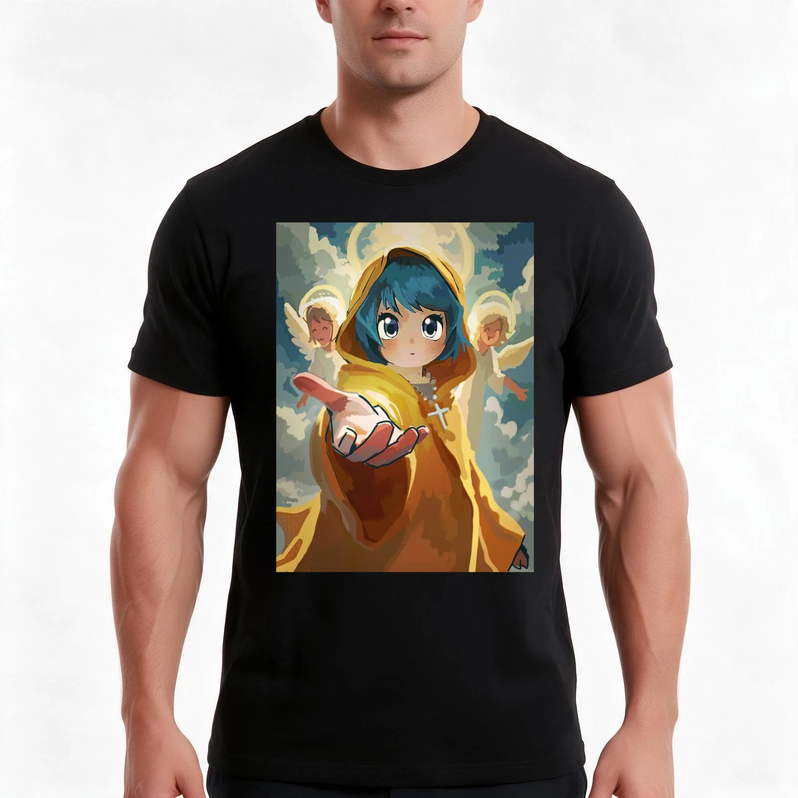 Luce The Vatican Art T-Shirt, Summer Casual Cotton Tee, Oversized Streetwear Tops, Vintage Graphic Print, Loose Fit Short Sleeve