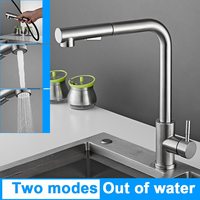 GunGray 360° Rotating Two Model Stream Pull Out Kitchen Sink Faucet Sprayer Nozzle Stainless Steel Hot Cold Water Mixer Tap Deck