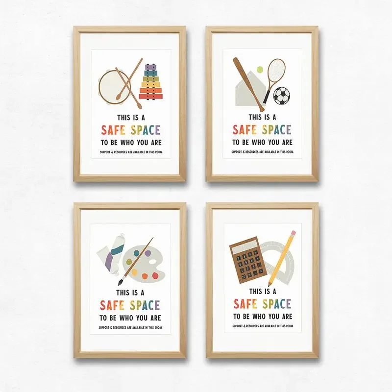 Safe Space Poster LGBTQ Printable Illustrations Wall Art Classroom Decoration Mathematics Science and Other Various Prints