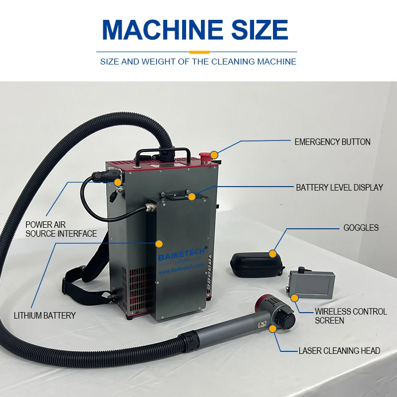 200W Pulse Laser Cleaning Machine TH-FLC200SC Portable Rust Paint Smoke Damage Removal for Wood Furniture