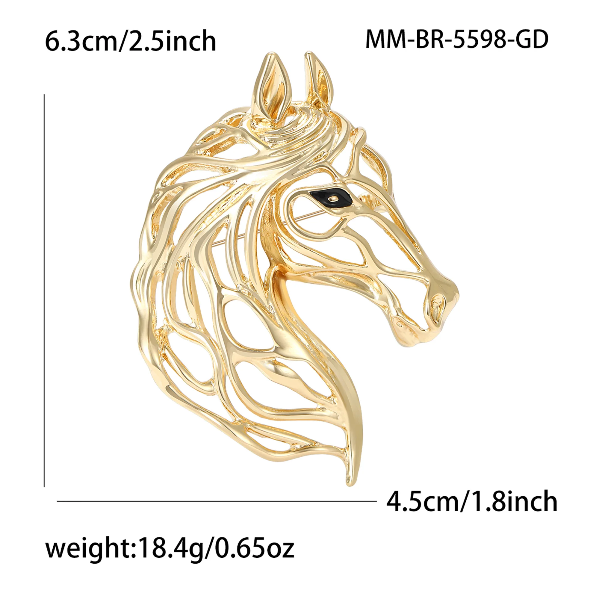 Beaut&Berry New Year Gifts Horse Brooches for Women Christmas Decorations Can Be As Necklace Party Holiday Jewelry Accessory