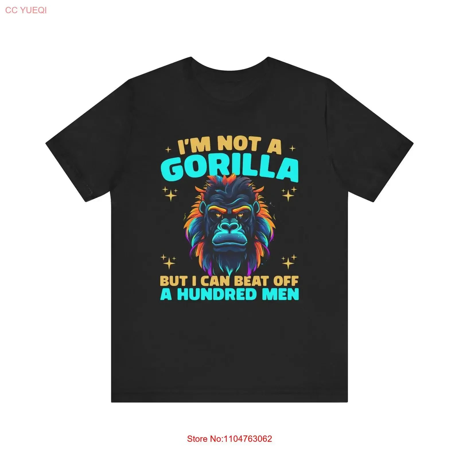 Gorilla Quote T Shirt Funny Animal  Clothing Beat a Hundred vintage Washed homme Unisex Stylish Comfortable designer clothes