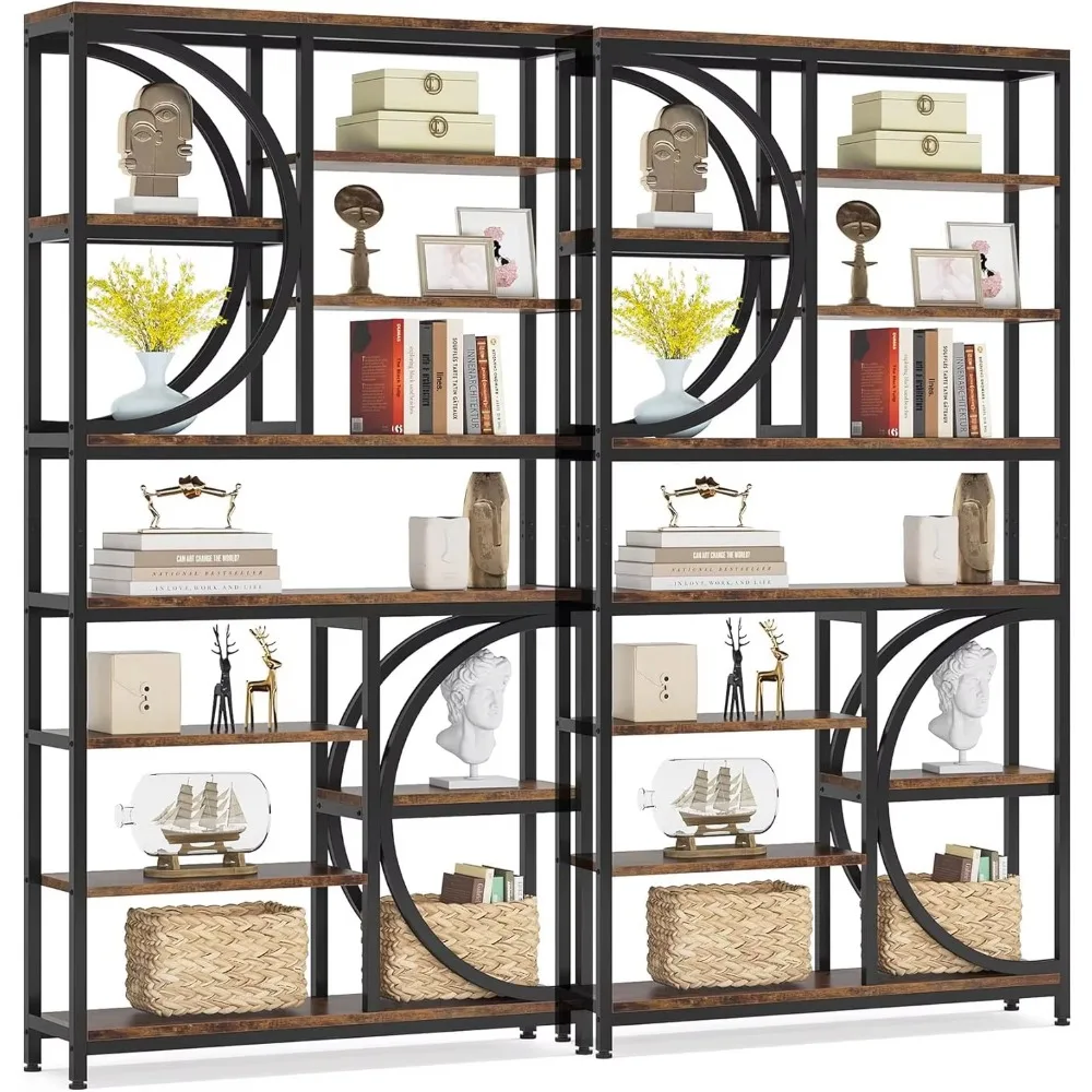 Tribesigns Bookshelf, Industrial 8-Tier Etagere Bookcases, 77-Inch Tall Book Shelf Open Display Shelves