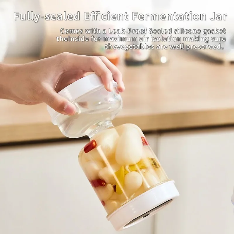 Dry-wet Separation Pickle Vegetable Jar Hourglass Type Pickled Juice-Separation Food Filter Container Ideal for Storing Pickles