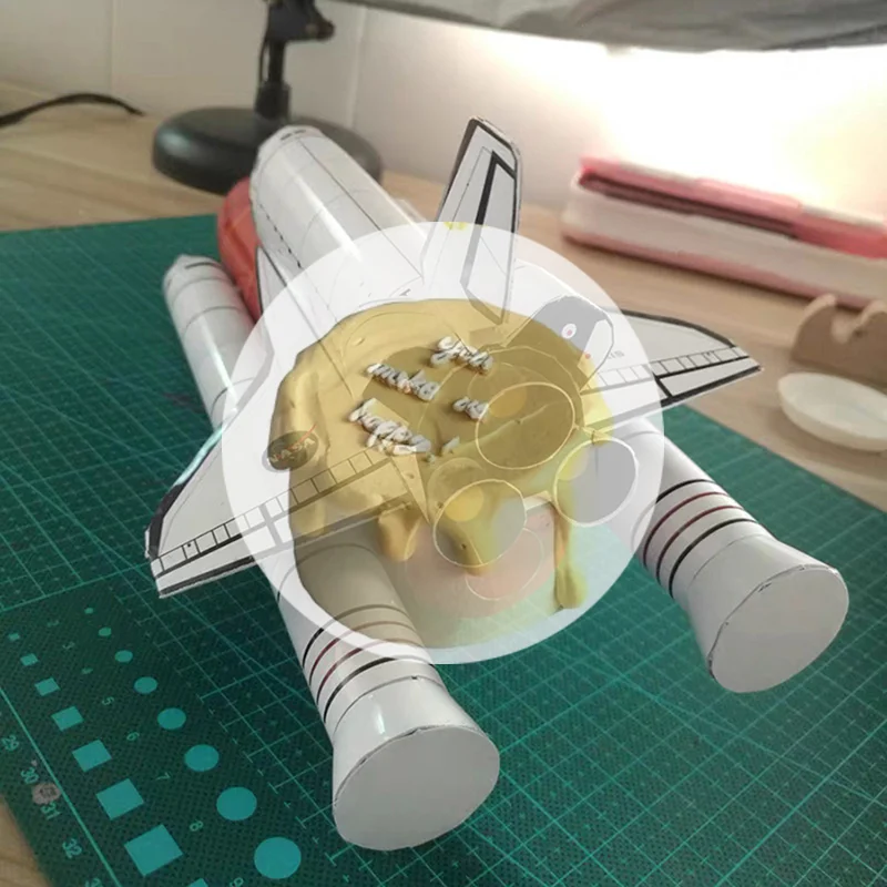 1Set Space Shuttle Raketmodel 1Set 1:150 DIY 3D Papieren Kaart Bouwsets Educatief Bouwspeelgoed