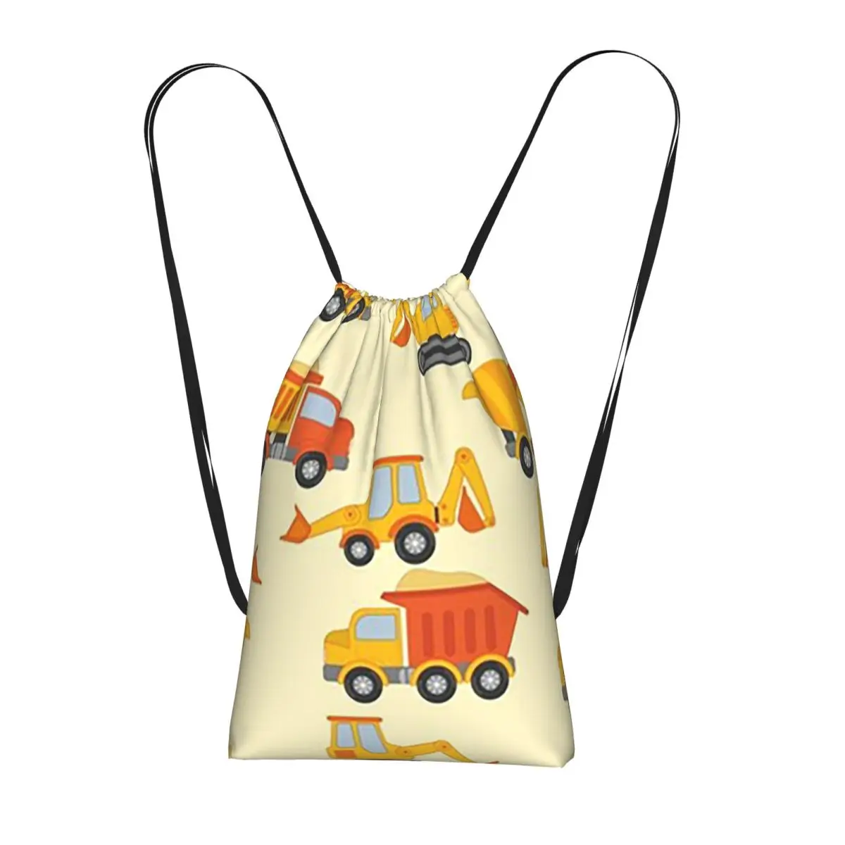 

Cartoon Truck Car Tractor Excavator Pattern Backpacks Multi-function Drawstring Bags Storage Bag Book Bags for Travel School
