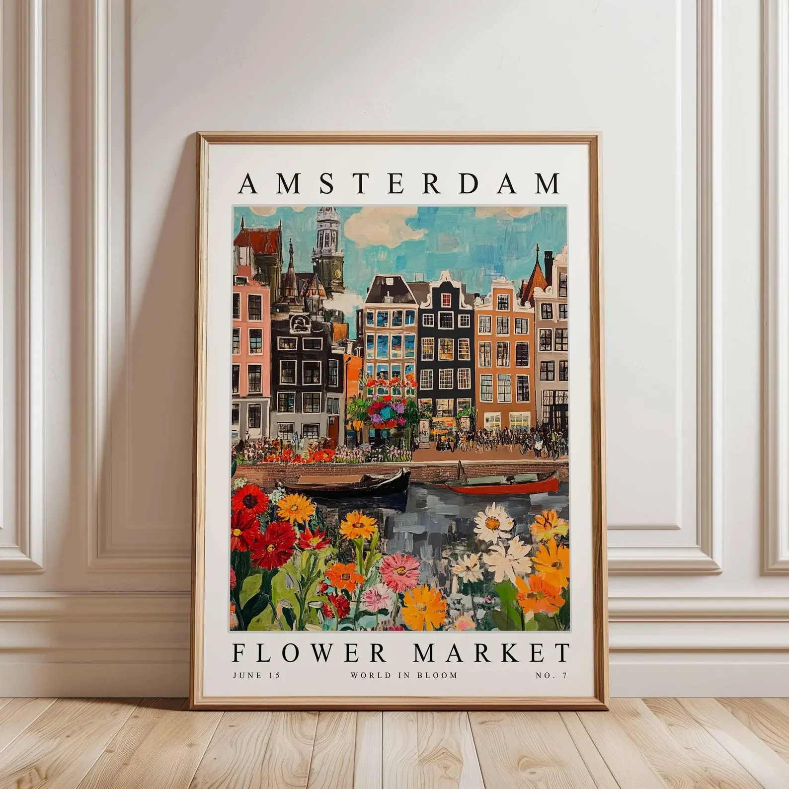 Amsterdam Flower Market Poster, Netherlands Print, Dutch Floral Wall Art, Bloemenmarkt Decor, Amsterdam Botanical Print, Europe