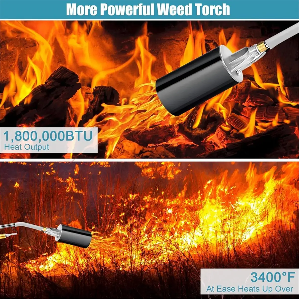 ABSF Propane Torch Weed Burner, Flame Control Blow Torch with Turbo Trigger, Flame Thrower for Garden Weed
