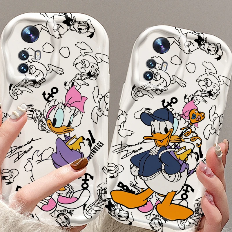 Disney Donald Duck Cute For Xiaomi Mi 14 12 12T 11 Lite Poco M6 X6 X5 X4 X3 M3 F4 Pro GT NFC 5G Wave Oil Funda Phone Case