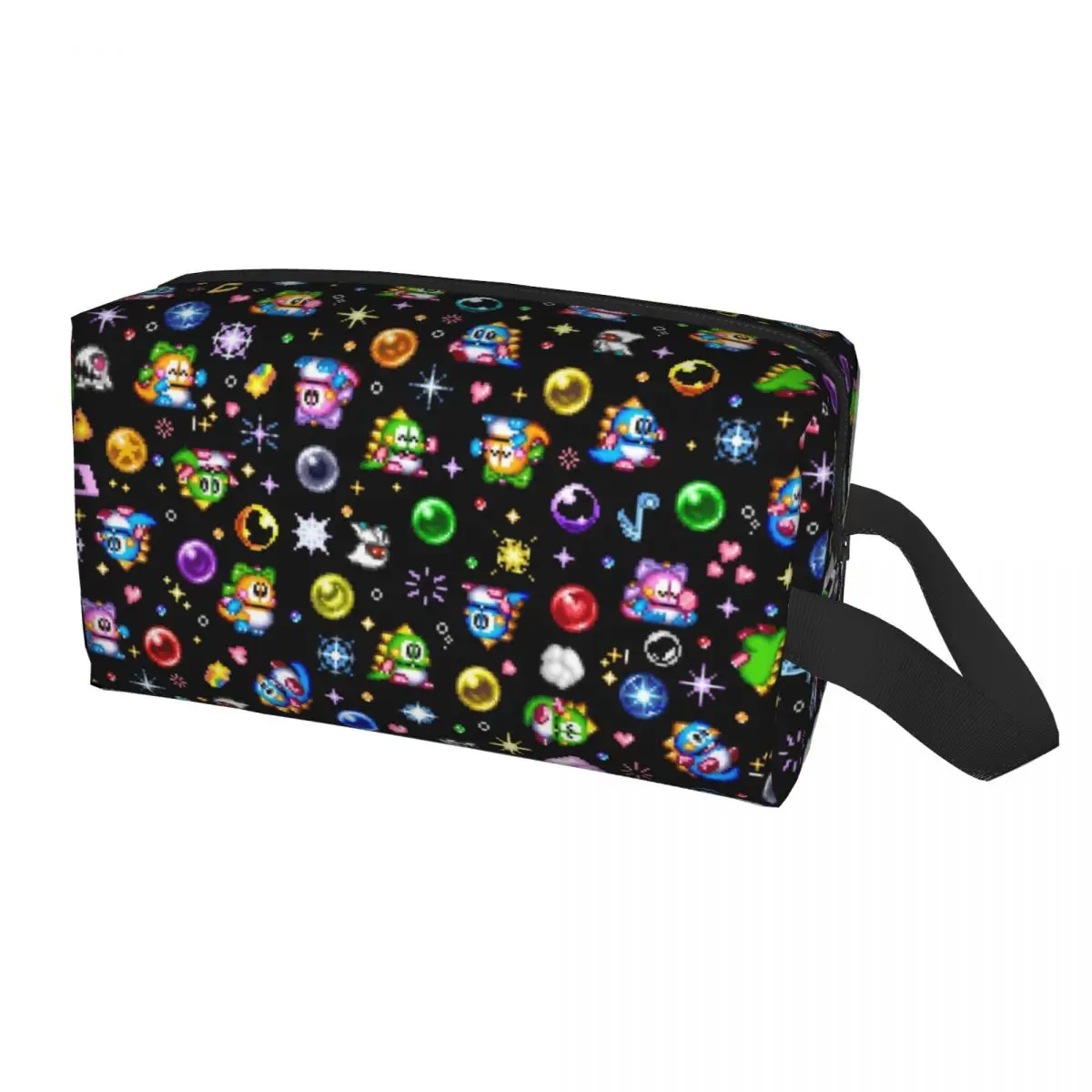 Custom Arcade Games Bubbles Bobble Toiletry Bag for Women Makeup Cosmetic Organizer Ladies Beauty Storage Dopp Kit Case