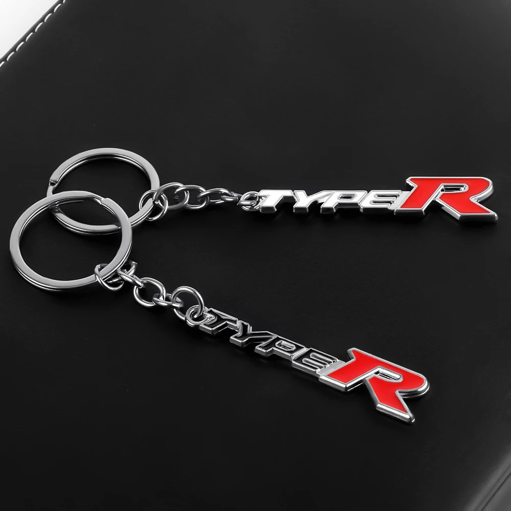 3D Metal Type R Typer Badge Car Styling Keychain Key Ring Key Chain For Honda City Spirior CR-V Accord XR-V HR-V CIVIC FIT Jazz