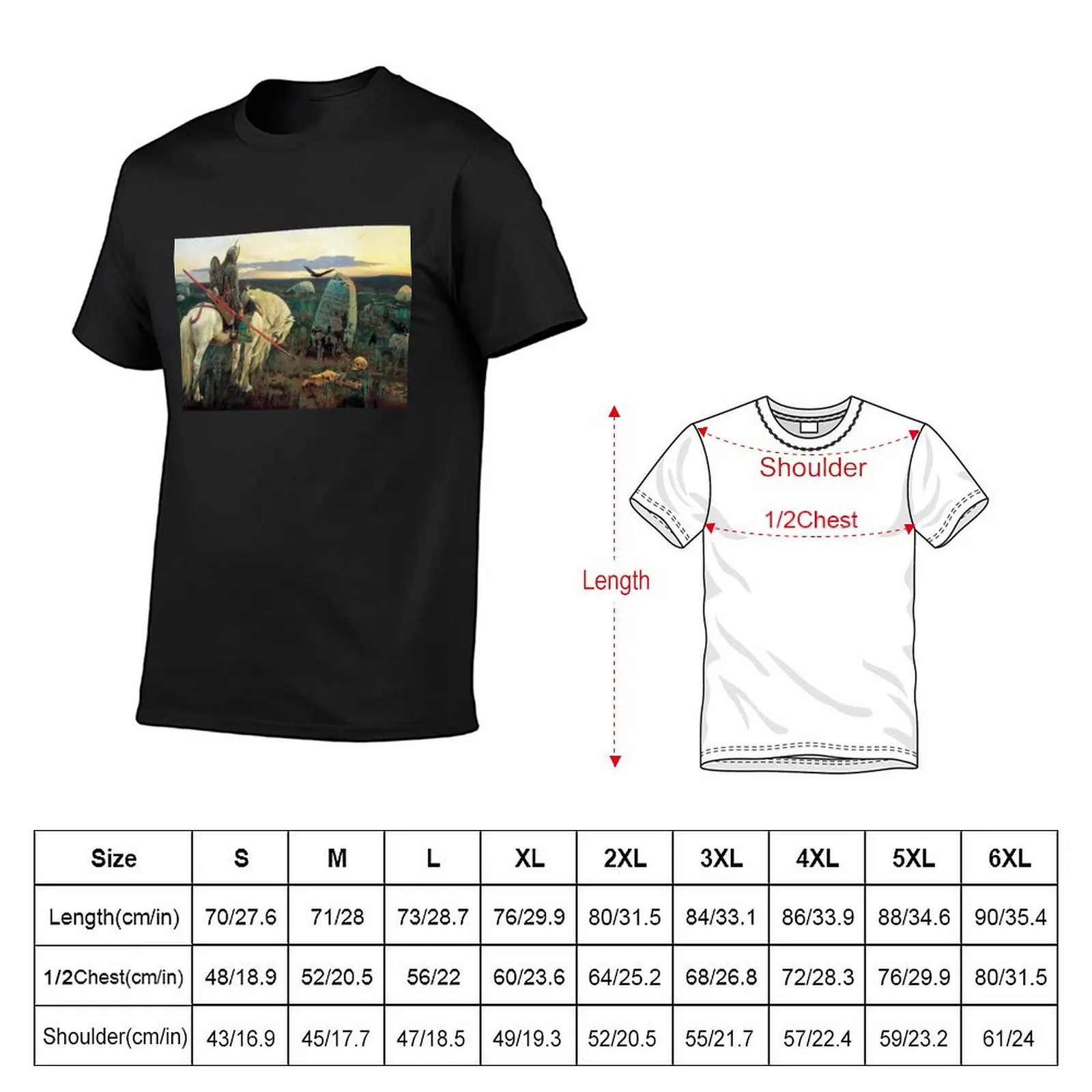 Knight at the Crossroads, by Viktor Vasnetsov T-Shirt Short sleeve tee sports fans baggy shirts customs Men's t-shirts