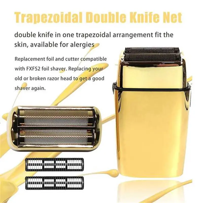 A69T 2PCS Replacement Foil And Cutter For Babylisspro Barberology Electric Shaver, Double Foil Shaver Replacement Head
