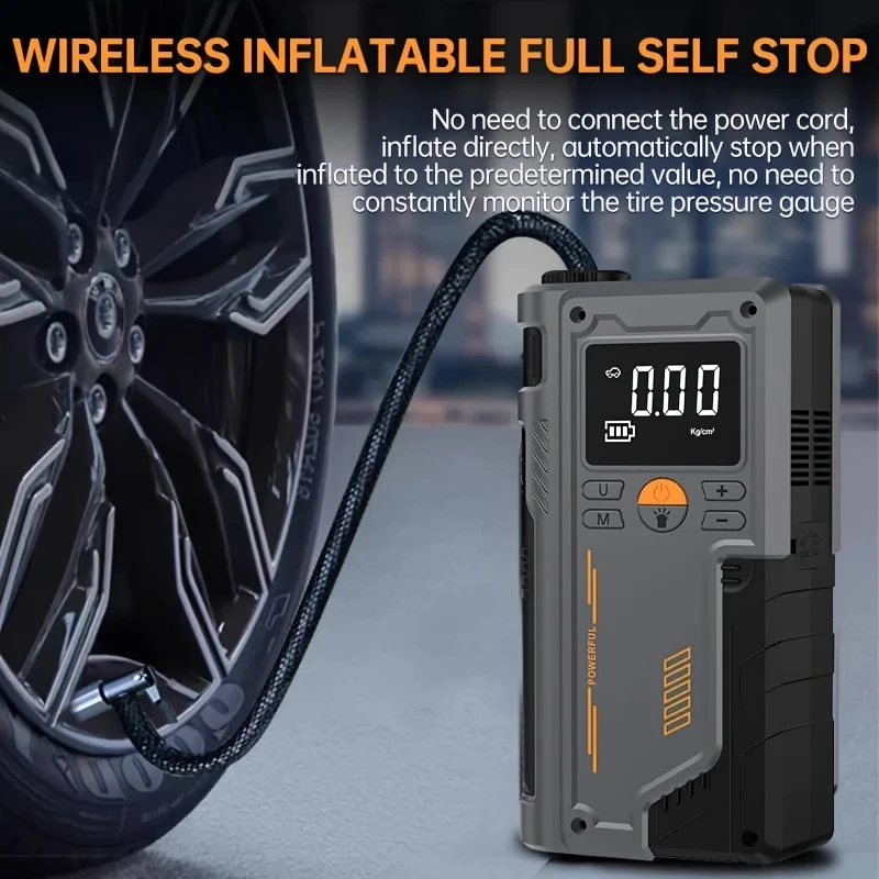 Car Emergency Starting Power Supply Car Mounted Inflation Pump Integrated Machine 12V Battery Emergency Power On image 6