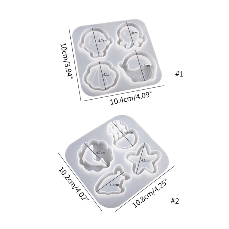 652F สัตว์ทะเล แม่พิมพ์ซิลิโคน DIY จี้พวงกุญแจเครื่องประดับทำเครื่องมือ