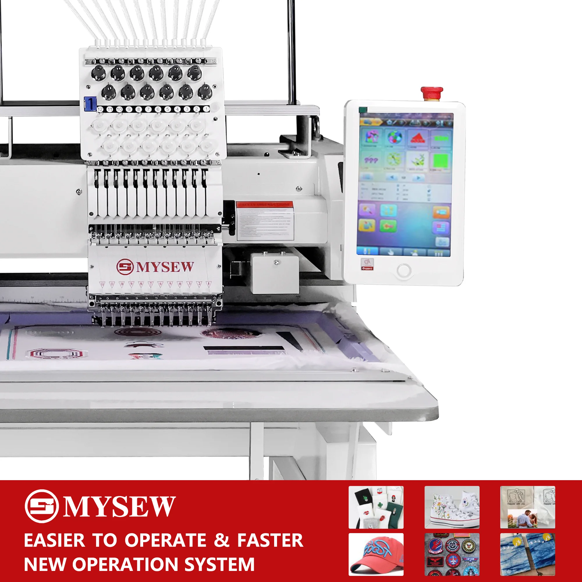 MFS1200 Controlled Automatic Digital Hat T-Shirt Single-Head Computer Single Head Industrial Computerized Cap Embroidery Machine
