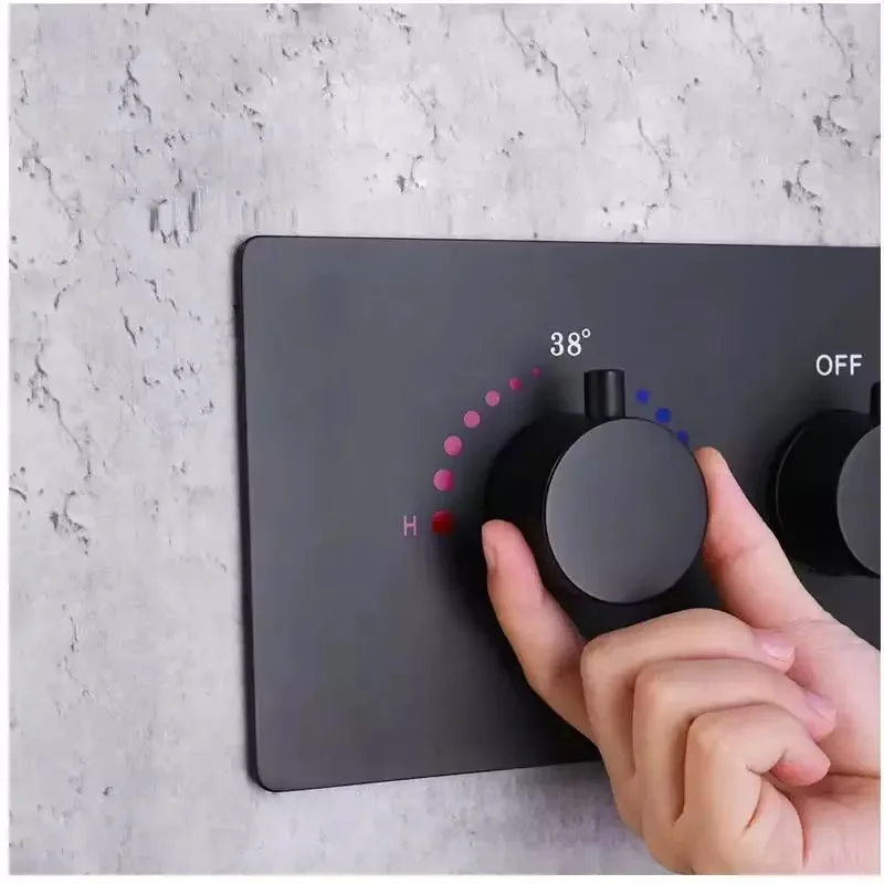الفاخرة السقف شنت دش خلاط مجموعة LED شلال الحمام دش مجموعة سهلة التحكم الحمام ثرموستاتي صنبور دش