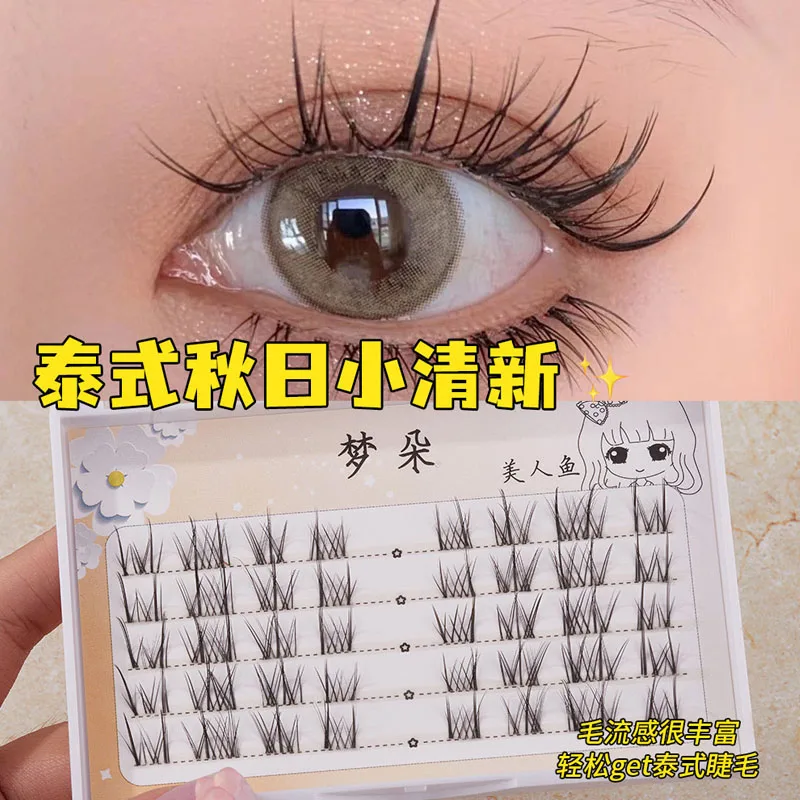 

New Thai-Style False Eyelashes Segmented Fairy Hair Transparent Stalk Natural COS Little Devil Sun Flower Eyelash Extension Too