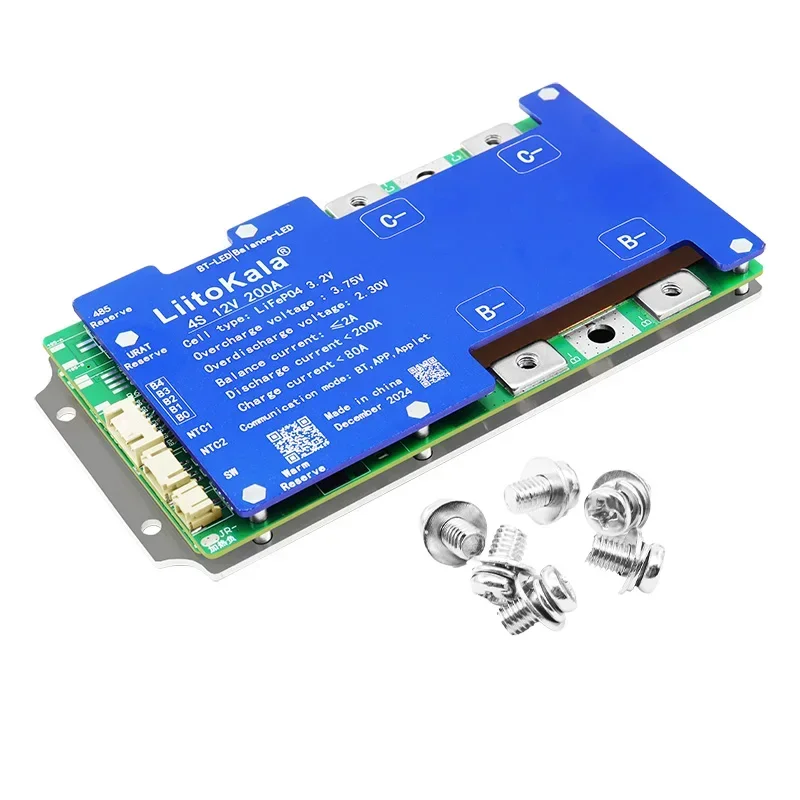 LiitoKala 4S-12V200A Ingebouwde Bluetooth BMS Uart-serie warmte passieve balansfunctie met auto-startvoeding