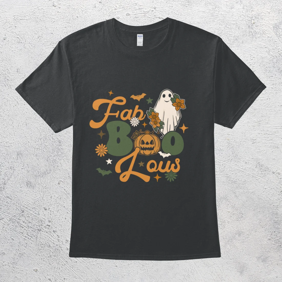 Fab Boo Lous Cute Ghost Pumpkin Halloween Fabulous Costume Shirt