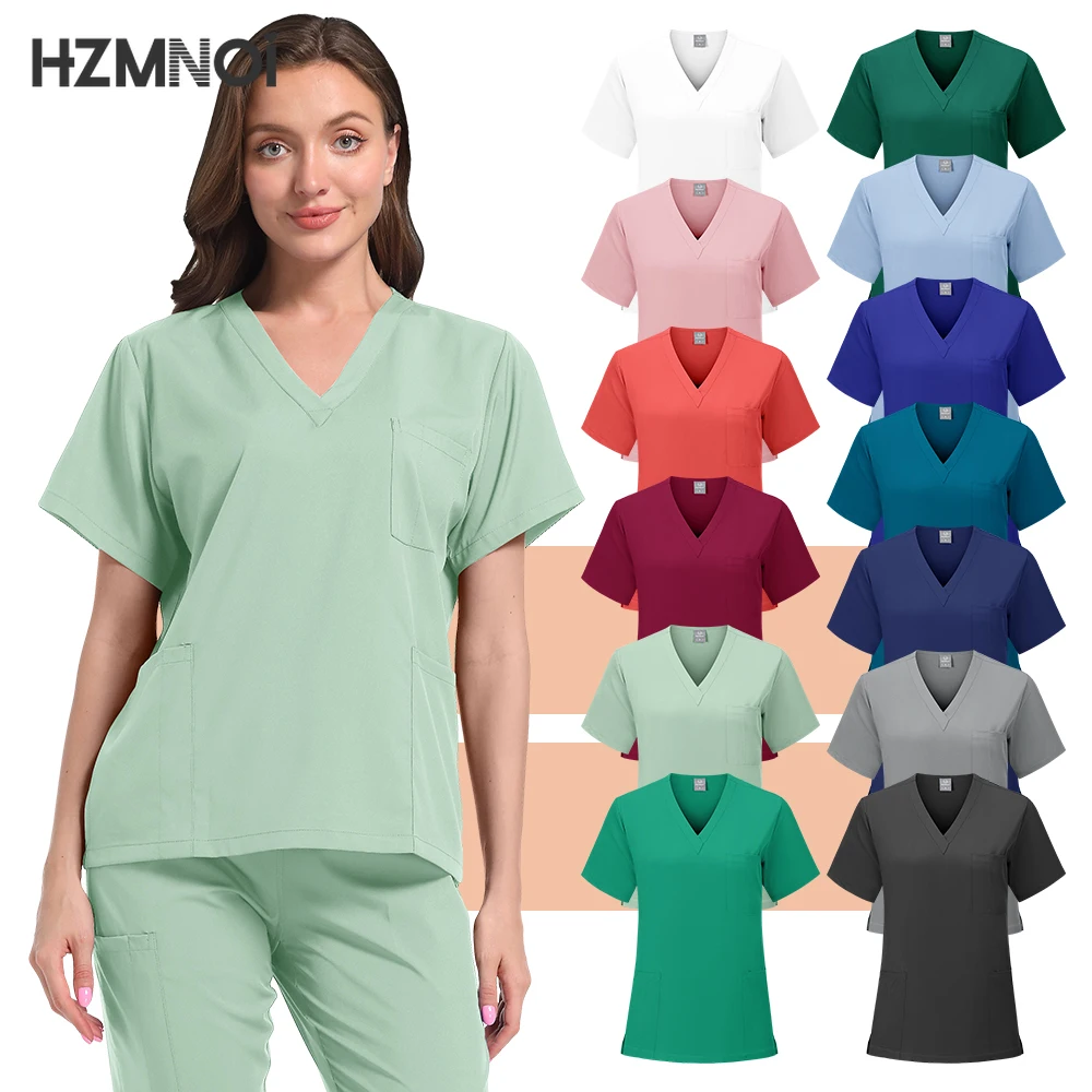 Scrubs Uniform Spa Beauty Salon Uniforms One Piece Scrub Jumpsuit High Quality Short Sleeved Nursing Scrub Fashion Jumpsuit Soft