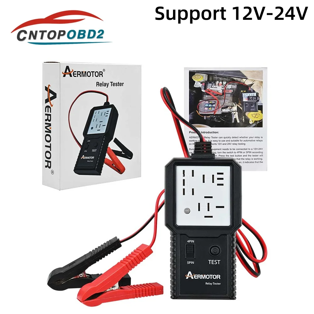 Universal Automotive Relay Tester Support 12V 24V Electronic Car/Truck Auto Battery Checker Alternator Analyzer LED Display