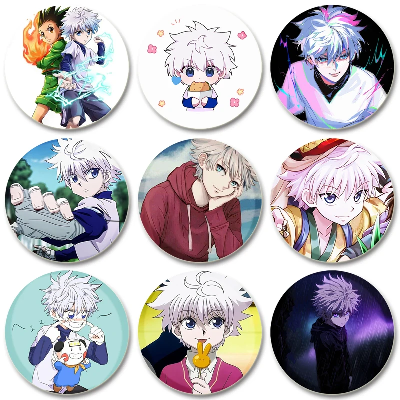 Popular Anime Hunter X Hunter Button Pins Tinplate Brooches Character Cartoon Badge for Backpack Decoration Fans Collection Gift