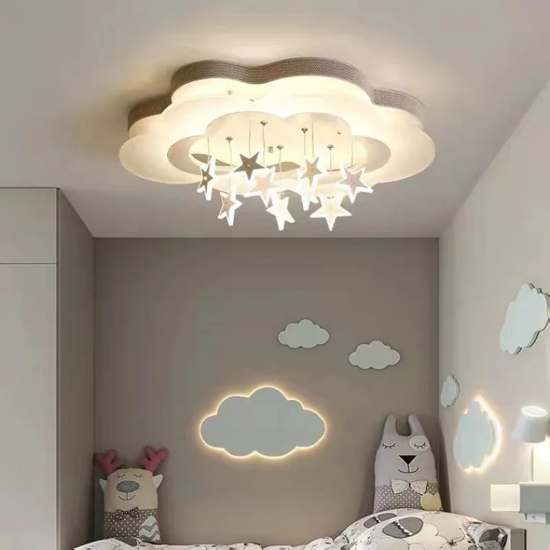 Modern Creative Cloud Star Ceiling Lamp Children Room Restaurant Boy Girl Bedroom LED Eye Protection Chandelier Home Decor Light