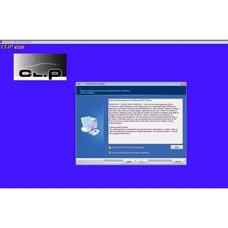 

SW V215/V212/V220/V209 LATEST For Renault Can Clip Diagnostic Tool + Reprog V191 + Pin Extractor+ Dialogys V4.72