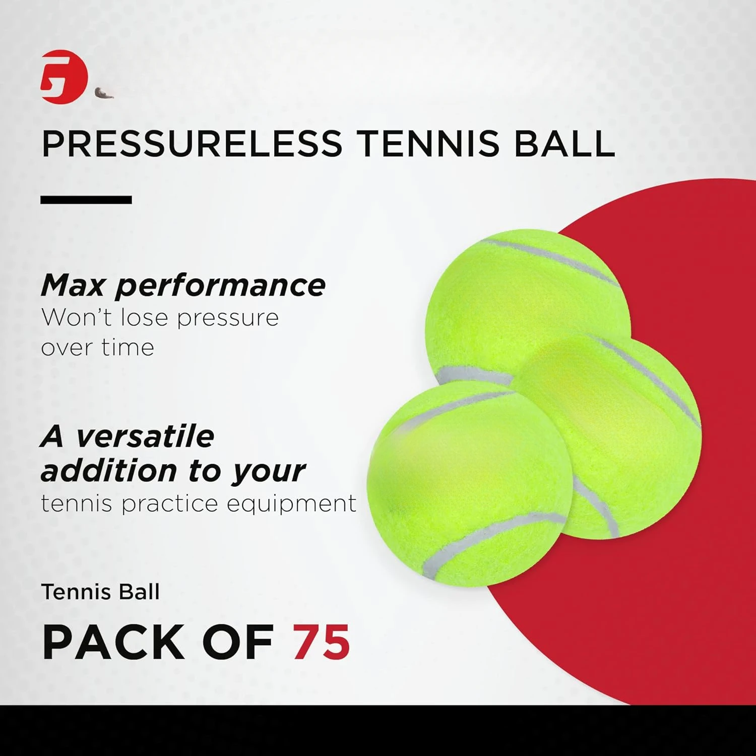 Sports Pressureless Tennis Balls Box, Bulk Tennis Balls, Premium Tennis Accessories, 18, 36, 48, 75 Pack Sizes