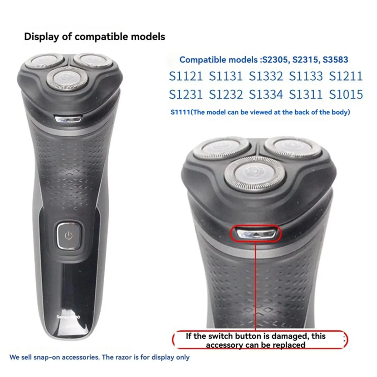 (MEOF) Snap-in Spring for Philips Shaver Base Button Switch S3206 S3122 S3132 S4303