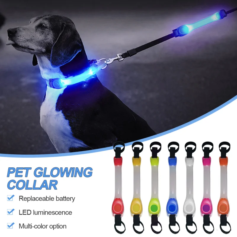 Dog Glowing Collar & Leash Anti Lost Safety Outdoor Waterproof Warning LED Flashing Light Strip Pet Harness Dog Accessories