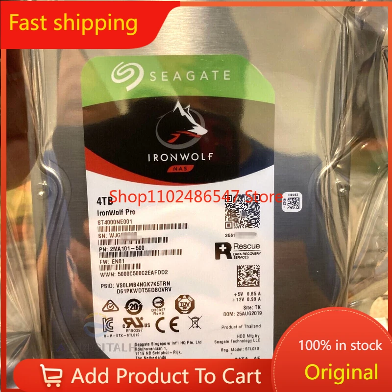 For ST4000NE001 Seagate IronWolf Pro NAS 4TB 7200RPM 128MB 3.5