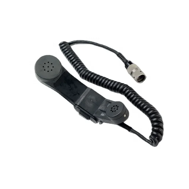 9.H 250 U Tactical Handset With Coiled Cord And Large PTT Switch For VHF/UHF AM Radios