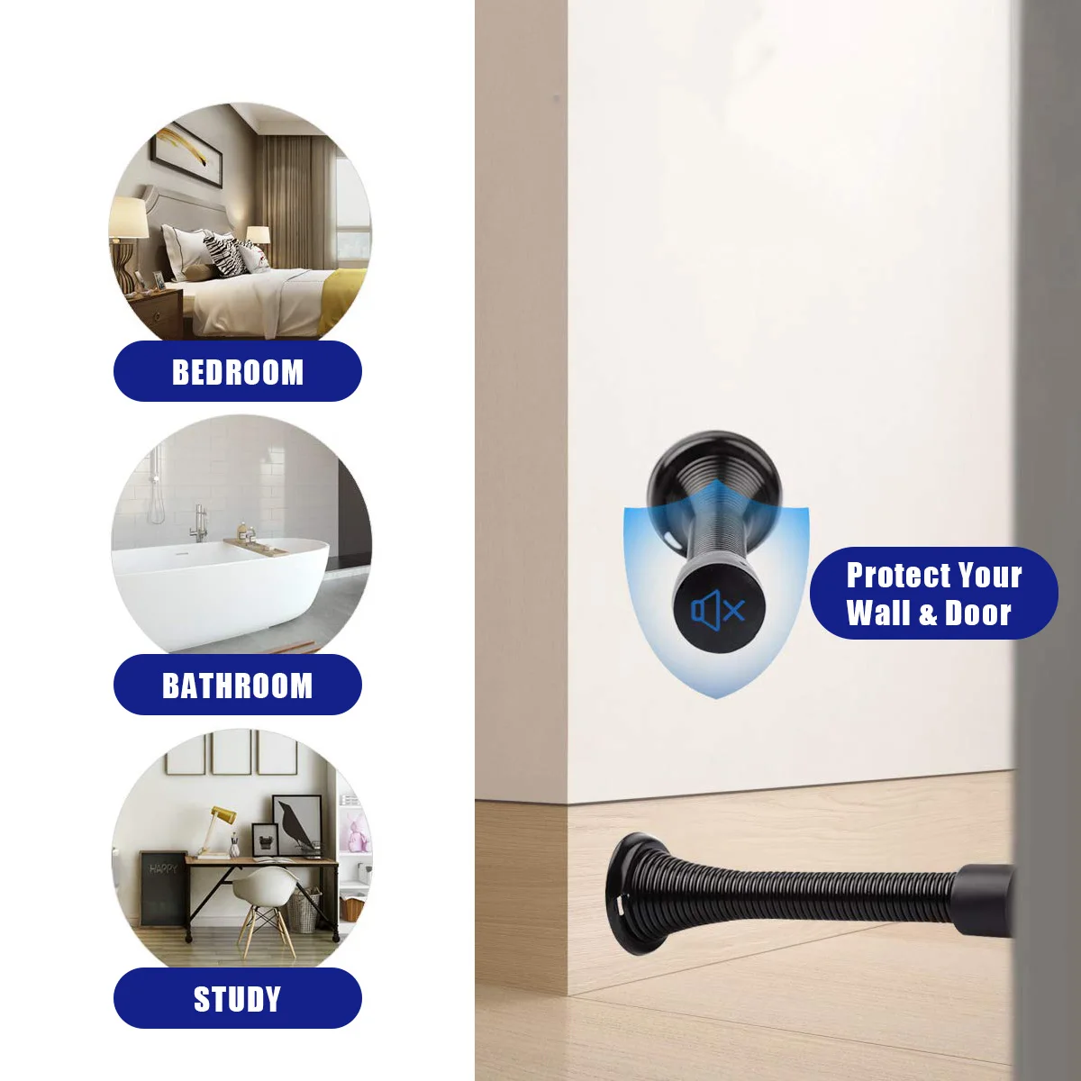 

Bedroom Home Hardware 12pcs Rubber Wall Mounted Door Stopper Stainless Steel Door Stops Holder Catch Floor Fitting with Screws