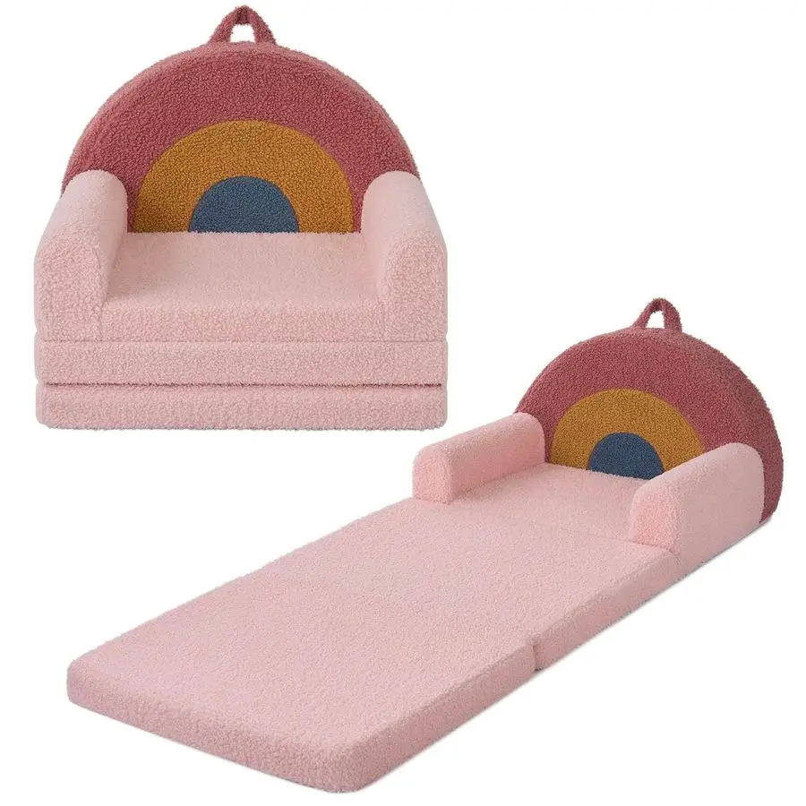 

Foldable Toddler Couch, 2in1 Comfy Toddler Chair amp Lounger for Reading, Playroom, Kids Couch Sofa for Girls Boys Birthday Gift