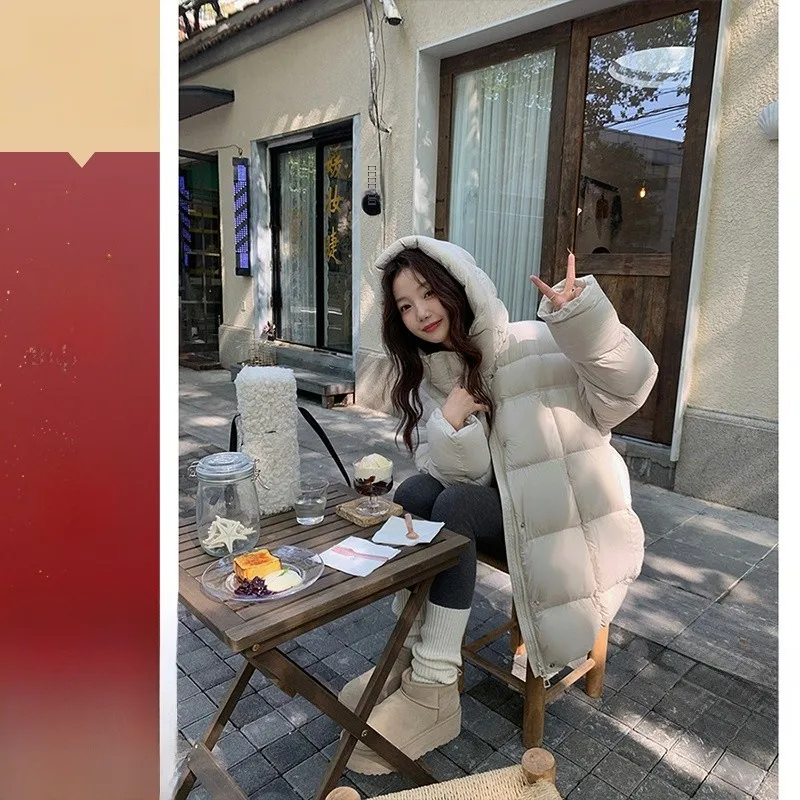 

Женская утепленная куртка-пуховик Bebi 90 White Du с капюшоном, мягкая, уютная, повседневная, теплая, для низких температур