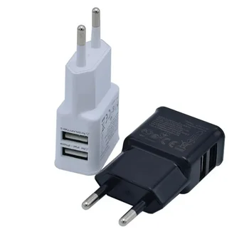 5V แบบพกพา Dual USB Power Adapter ชาร์จโทรศัพท์มือถือซ็อกเก็ตไฟฟ้า Travel สมาร์ท Matching Charger Adapter สําหรับสมาร์ทโฟน