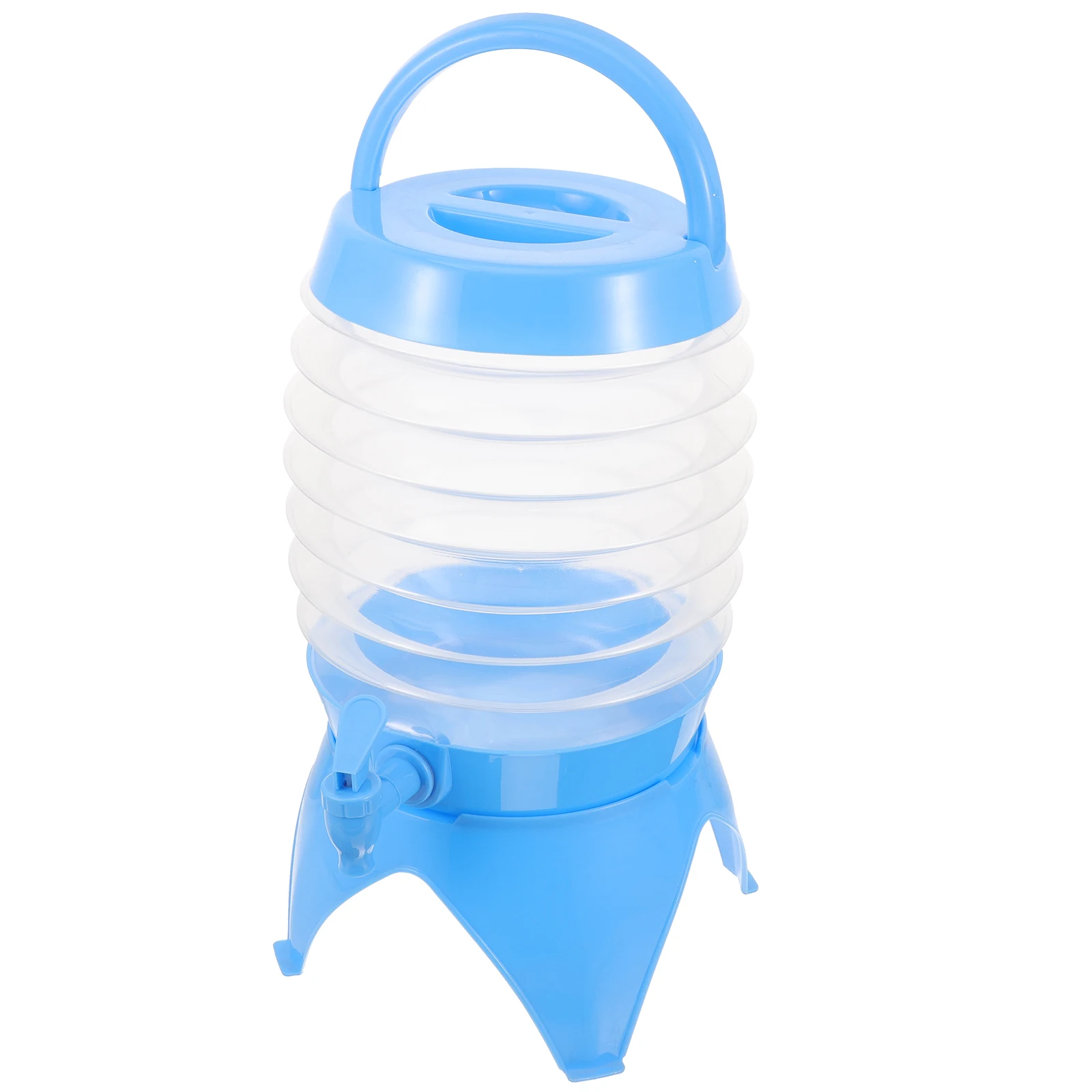 

5L Blue Foldable Water Dispenser Portable Gallon Container For Camping Travel Leakproof Space Saving Outdoor Use Water Storage