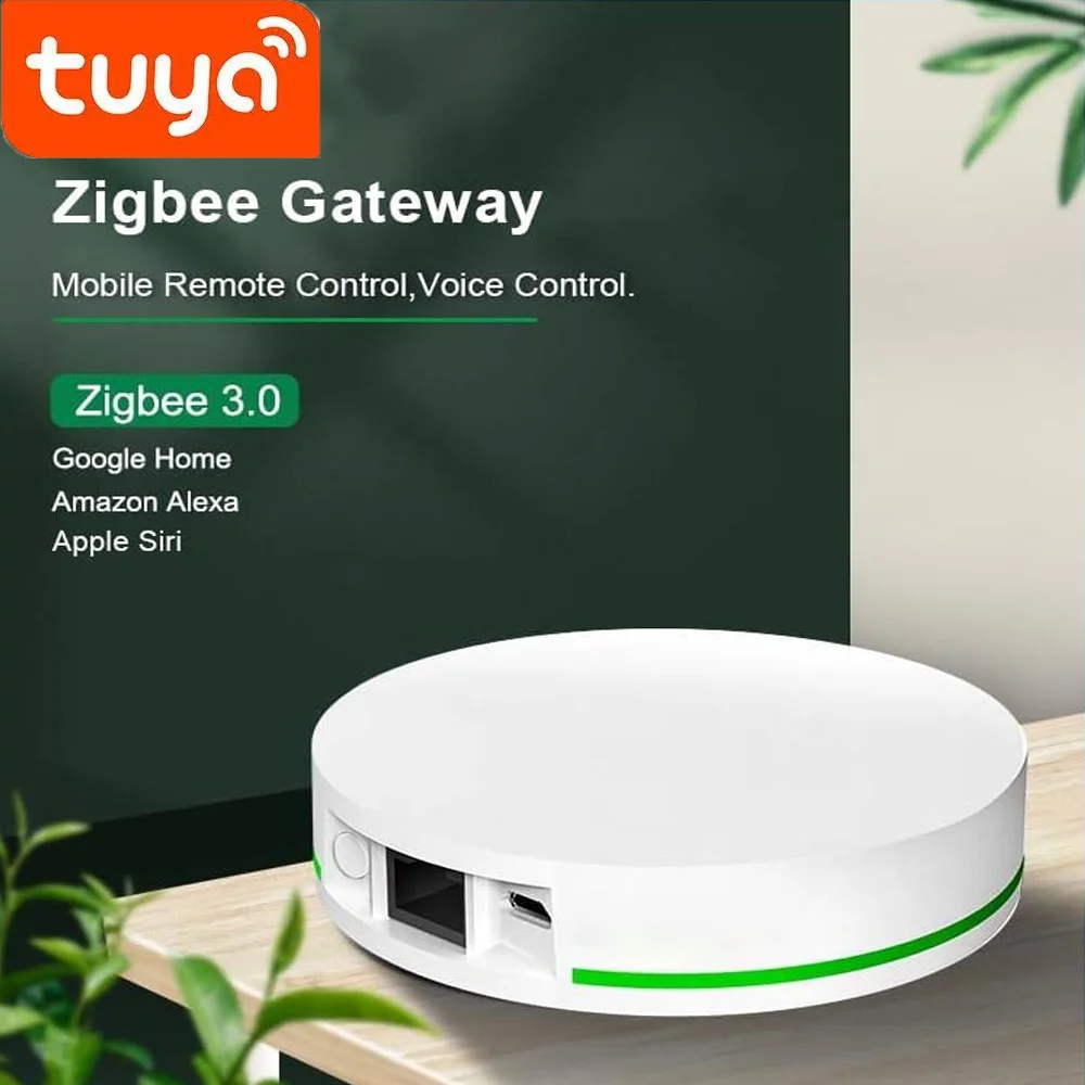 Tuya ZigBee 3.0 Smart Home Hub Wired Gateway Bridge with Network Cable Smart Life Remote Control Works with Alexa Google Home