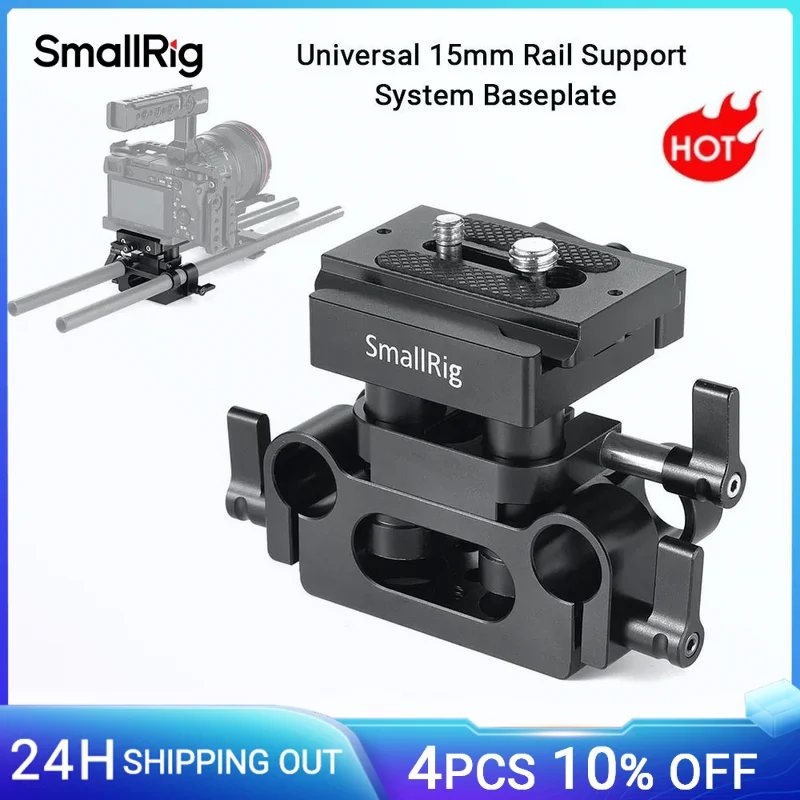 

SmallRig Universal 15mm Rail Support System Baseplate For Sony for Panasonic for Canon Camera Quick Release Plate-2272B