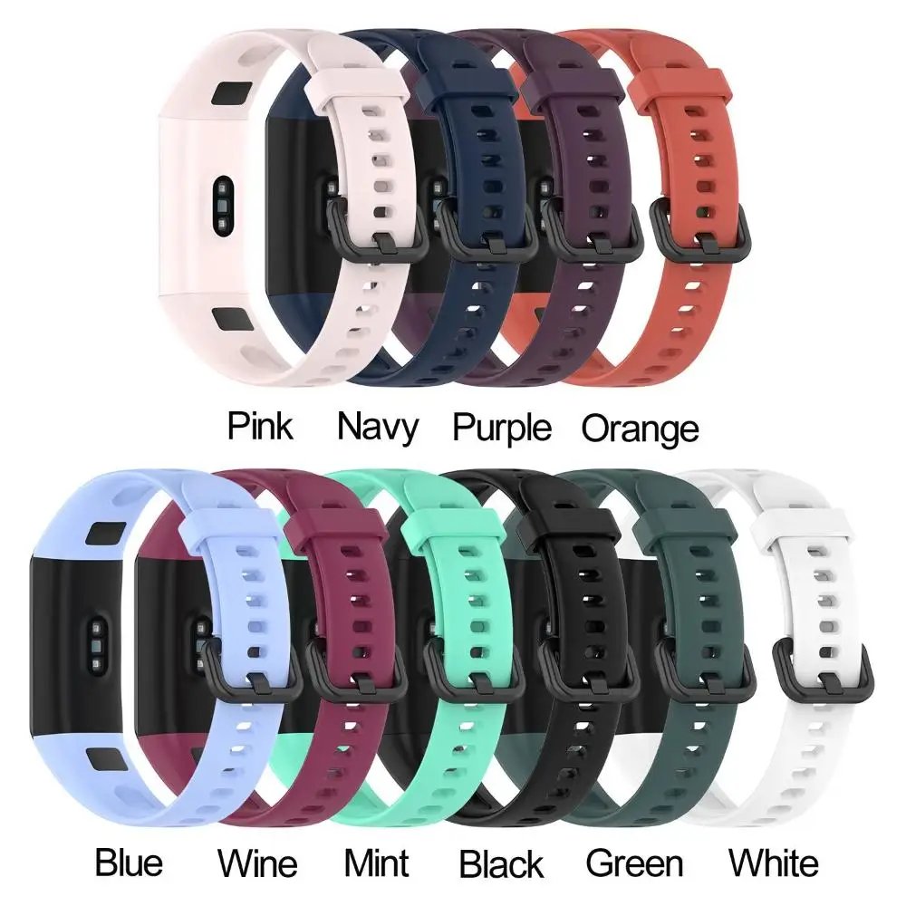 Buckle Wristbands Sports Replacement Watch Band Soft Wrist Strap Silicone Strap For HUAWEI Band 4 ADS-B29 Honor Band 5i ADS-B19