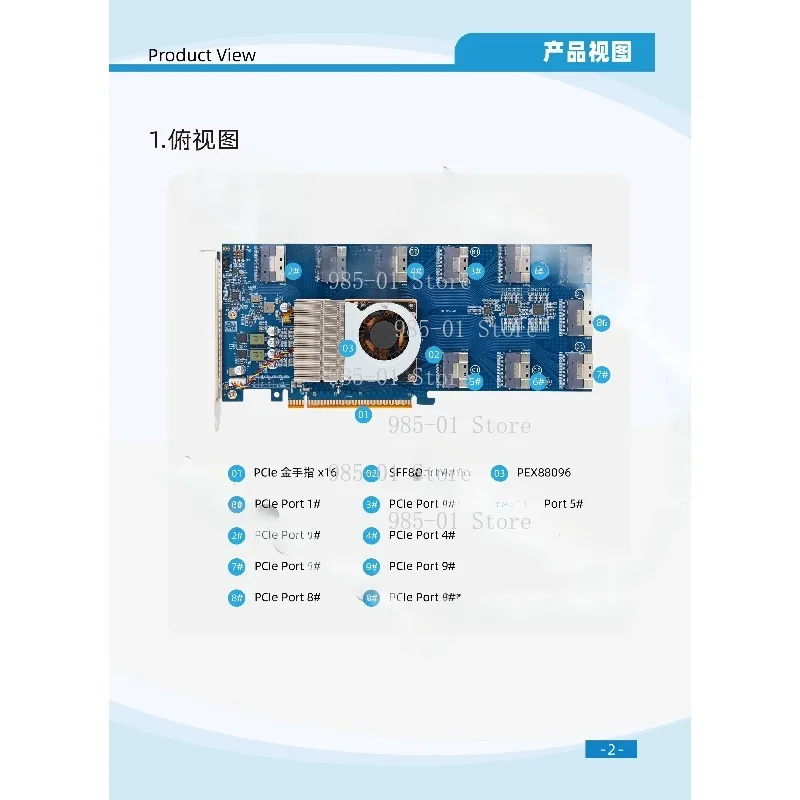 PCIe 4.0 X16 expansion card, SFF8654 interface with free splitting function
