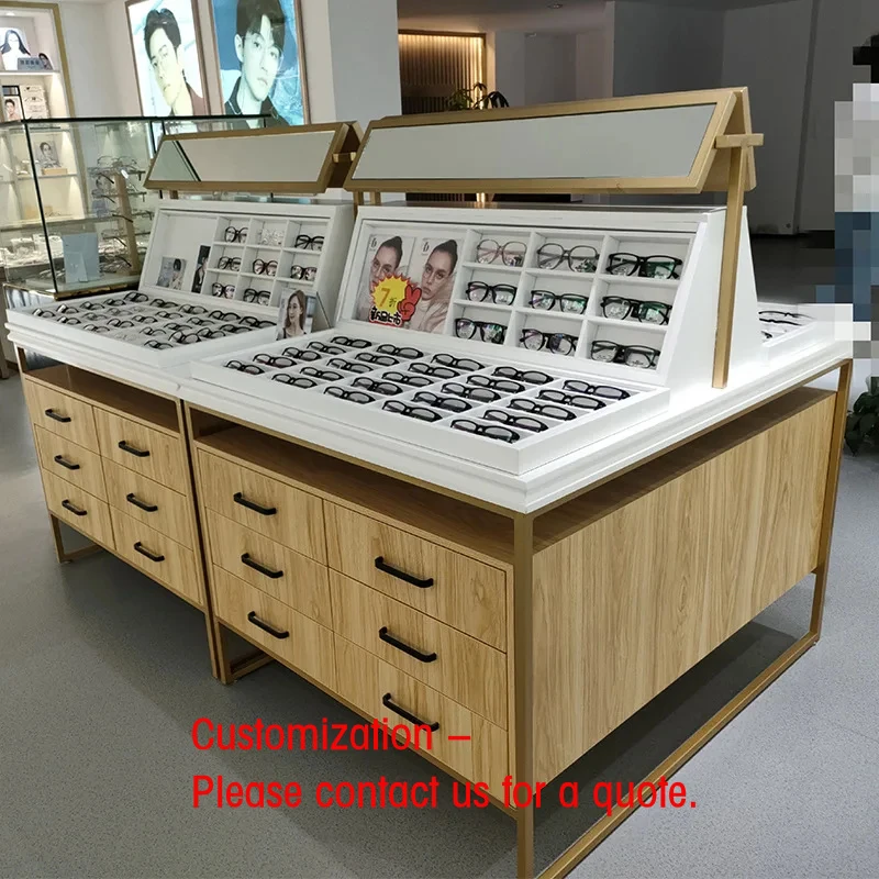 custom.Counter Display Cabinet Glasses Jewelry Baking Paint Island with Shelf Stand Modern Display Rack