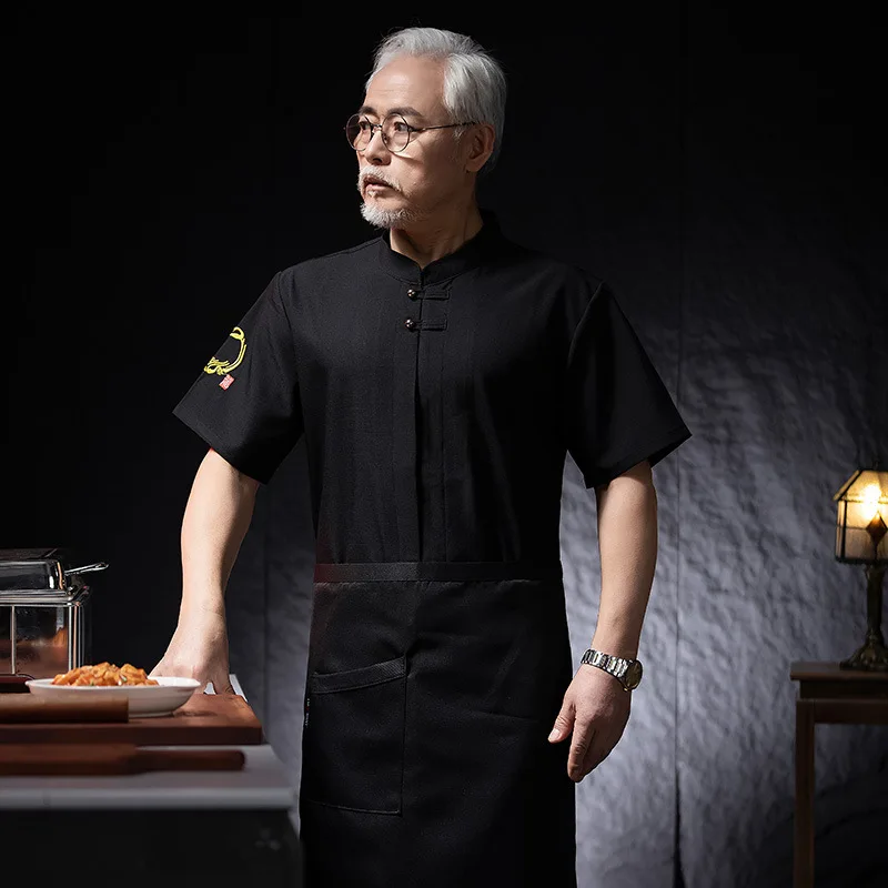 호텔 레스토랑 주방 작업복 반팔 셰프 재킷 베이커리 제과 셰프 여름 흰색 주방 코트