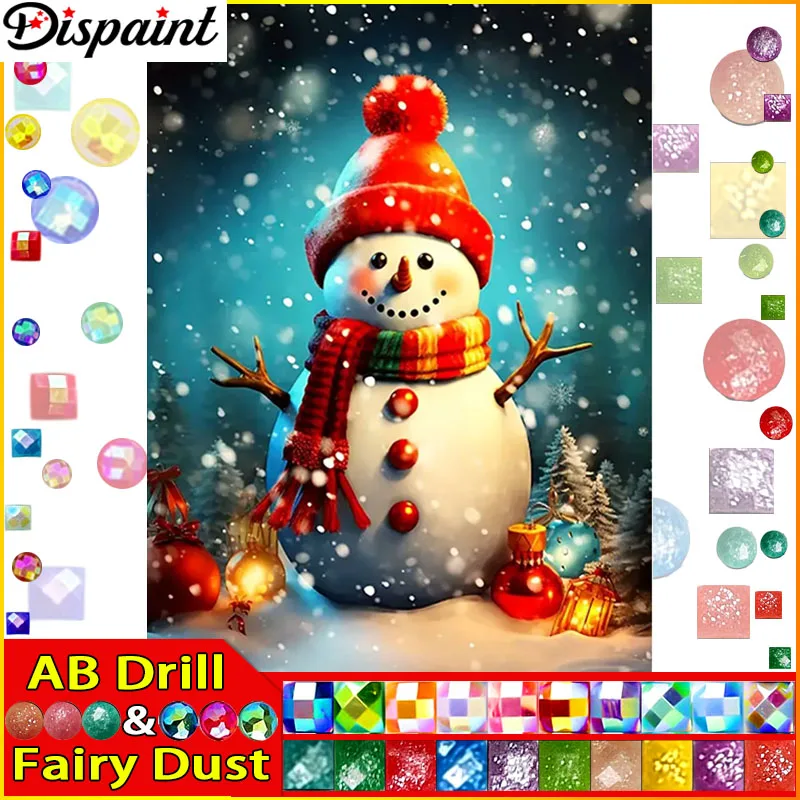 

Dispaint Fairy Dust AB 5d Diamond Painting Full Square/Round "Snowman Hat" Picture Of Rhinestone DIY Diamond Embroidery Home